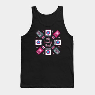 It's Laundry Day Mandala | Green Pink | Black Tank Top